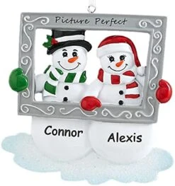 Let's Make Memories Personalized Couples First Christmas Round Ornament - Snowmen - Holiday Decor -Department 56 Shop 41r0jjB2PiL. AC