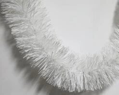 CareCheer 25 Feet Christmas Tree Tinsel Garland Metallic Twist Garland Sparkly Foil Streamer For Mardi Gras Parade Floats Christmas New Year Wedding Birthday, 4" X 25' (White) -Department 56 Shop 41rNdiqBgnL