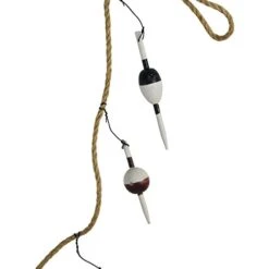 TBC Treasure Gurus 9' Fishing Net Floats On Nautical Rope Bobber Garland Wood Buoy Beach Home Decor -Department 56 Shop 41rOsVbjfpL