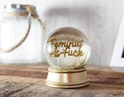 Boxer Gifts Feminist As Fk Novelty Glitter Snow Globe Ornament | Fun Christmas & Birthday Gift For Her, 1, Gold -Department 56 Shop 41rQ3IR3jfL