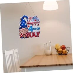 Abaodam 5pcs Day Hanger Signs Favor With Of Decor Wall Gnome Hanging Patriotic Welcome July Front Rope Ornament Flag Decorations Wooden Decorative Party For Pendant Door Festive -Department 56 Shop 41rUesOdmEL