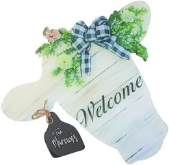 NOLITOY 3 Pcs Listing Front Door Decor Photo Garland Wooden Clothes Hanger Household Door Plate Rustic Welcome Sign Christmas Door Sign Acrylic Grey Reusable Doorplate Party Door Plate -Department 56 Shop 41sWS1F4L. AC