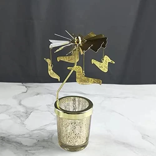 Rotary Candle Holder Christmas Spinning Candle Holders Metal Small Gift Gorgeous Home Decor For Birthday Wedding Party (Horse) 6 Rotary Candle Holder Christmas Spinning Candle Holders Metal Small Gift Gorgeous Home Decor For Birthday Wedding Party (Horse) - Image 6