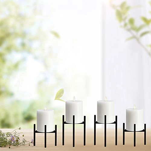 Jiyimi Christmas Black Candle Holders Set Of 4 For Table Centerpiece Geometric Straight Triangle Candlestick Holder Metal Iron Fireplace Candelabras Supports Ideal For Wax Pillar Candles 6 Jiyimi Christmas Black Candle Holders Set Of 4 For Table Centerpiece Geometric Straight Triangle Candlestick Holder Metal Iron Fireplace Candelabras Supports Ideal For Wax Pillar Candles - Image 6