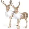 Ornativity Gold Glitter Christmas Reindeer - Holiday Party Deer Figurine Statues Dinner Tabletop Decorations Centerpiece - Pack Of 2 -Department 56 Shop 41t6J9Ylr6L