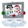 Personalized Mr And Mrs Snowman Couples Christmas Ornament - Silver