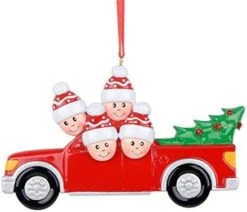 Personalized Family Christmas Ornament 2022 Family Of 4 Carrying Christmas Tree Home Red Truck Handmade Customized Holiday Decor Gift With Handwritten Names -Department 56 Shop 41tWxEqI0fL. AC