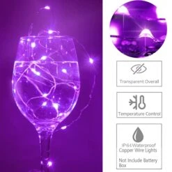 15 Packs 20 Led Purple Fairy Lights Battery Operated 6.6ft Silver String Lights Waterproof Firefly Starry Light For DIY Table Centerpieces Wedding Halloween Christmas Party Decor -Department 56 Shop 41tYi902vPL