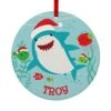 Let's Make Memories - Personalized Christmas Ornament - Santa Shark Round Ornament - Customize With Any Name - Made Of Wood - Includes Ribbon - 3" Round -Department 56 Shop 41uPHNmSuFL