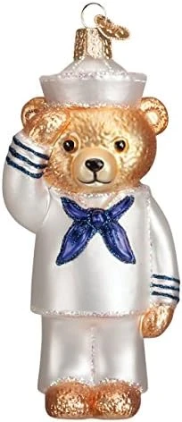 Old World Christmas Navy Glass Blown Ornaments For Christmas Tree Bear 7 Old World Christmas Navy Glass Blown Ornaments For Christmas Tree Bear - Image 7