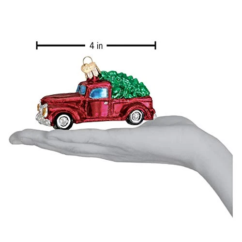 Old World Christmas Ornaments: Old Truck With Tree Glass Blown Ornaments For Christmas Tree (46029) 3 Old World Christmas Ornaments: Old Truck With Tree Glass Blown Ornaments For Christmas Tree (46029) - Image 3