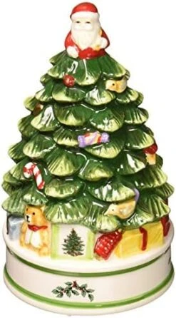 Spode Christmas Tree – Musical Tree Snow Globe | Large Christmas Snow Globes | Winter Snow Globe | - Made From Earthenware & Glass | Globe Decor – 6.5 Inches