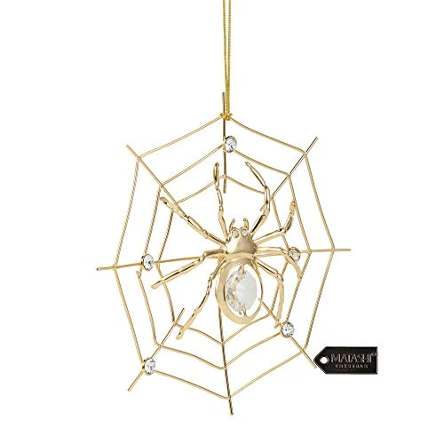 Matashi 24K Gold Plated Crystal Studded Lucky Spider Hanging Ornaments For Christmas Tree Spider Miracle Traditions, Decor - With Story Of The Tradition Of Tinsel Legend Spider On Web Ornament 2 Matashi 24K Gold Plated Crystal Studded Lucky Spider Hanging Ornaments For Christmas Tree Spider Miracle Traditions, Decor - With Story Of The Tradition Of Tinsel Legend Spider On Web Ornament - Image 2