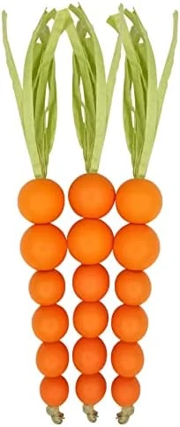 Beaded Carrot Spring Wood Tiered Tray Decorations Easter Beaded Garland Farmhouse Home Decors, 3 PCS 5 Beaded Carrot Spring Wood Tiered Tray Decorations Easter Beaded Garland Farmhouse Home Decors, 3 PCS - Image 5