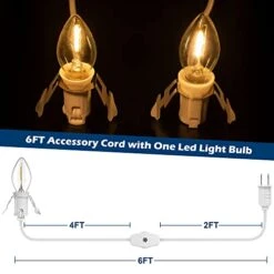 10Pcs Blow Mold Light Kit Replacement With LED Bulb Village Lights, 6FT Blow Mold Cord With Turn ON Off Switch And 2 Spare Fuses For Halloween Christmas Village House Craft Decorations And Salt Lamp -Department 56 Shop 41xwQUiR74L