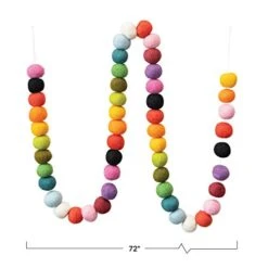 Creative Co-Op Wool Felt Ball, Multi Color Garland -Department 56 Shop 41yDFDaOvfL