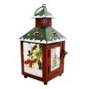 Morning View Christmas Lantern Outdoor With LED Lights Metal Christmas Lanterns Table Top Decoration Metal Hanging Lantern Hanging Christmas Lantern Yard Decor Seasonal Xmas Lantern Decor With Snowman