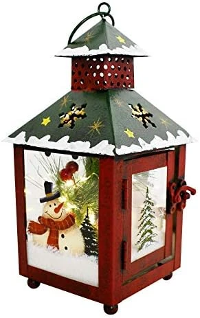 Decorative Christmas Lantern Hanging LED Lantern Decor, Rustic Metal Holiday Lantern Table Top Lantern Battery Operated Indoor Outdoor Hanging Lantern Table Centerpiece (10X4.6X4.6in, Red) 5 Decorative Christmas Lantern Hanging LED Lantern Decor, Rustic Metal Holiday Lantern Table Top Lantern Battery Operated Indoor Outdoor Hanging Lantern Table Centerpiece (10X4.6X4.6in, Red) - Image 5