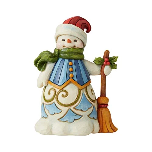 Enesco Jim Shore Heartwood Creek Snowman With Broom Cute Cozy And Ready For Christmas Pint-Sized Figurine, 5.12 In H, Multicolor 1 Enesco Jim Shore Heartwood Creek Snowman With Broom Cute Cozy And Ready For Christmas Pint-Sized Figurine, 5.12 In H, Multicolor