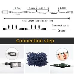 Purple Lights Christmas - 320 LED 35m/115ft 8 Modes End-to-End Plug In Indoor/Outdoor Waterproof Decorative Inside/Outside Fairy Twinkle Xmas Tree String Lights For Halloween/Wedding/Patio/Room/Home -Department 56 Shop 41ygfurNotL