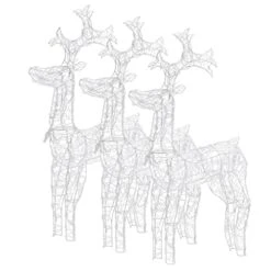 YAFF Reindeer Christmas Decorations 3 Pcs 23.6"x6.3"x39.4" Acrylic(Cold White) -Department 56 Shop 41ypNJLM91L
