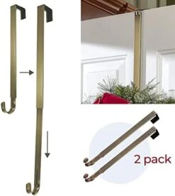 Haute Decor Adapt Adjustable Length Over The Door Wreath Hanger Hook - 2PACK - Strong, Holds Up To 20 Lbs. (Matte Black) -Department 56 Shop 41zq1Bn6C6L. AC