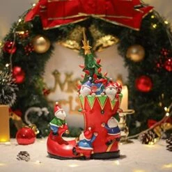 Christmas Winter Village House Scene With Christmas Gnome- Resin Figurine With LED Light Festive Holiday Decor For Home Table Bar Bookshelf Fireplace Christmas Resin Decor -Department 56 Shop 51 Nt9hKUGL. AC