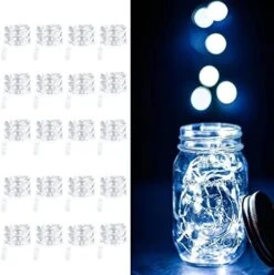 HAOSEE 20 Pack Fairy Lights Battery Operated,3.3ft 20 LED Silver Wire Warm White Firefly Waterproof Mini Led String Lights For Party Crafts Wedding Decor -Department 56 Shop 51 Qz8IVD8L. AC
