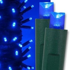Kringle Traditions Blue LED Christmas Mini String Light Set, 50 Lights, 17 Ft Indoor/Outdoor Blue Christmas Lights Decorations Blue LED Christmas Lights Outdoor Christmas String Lights, 4" Spacing -Department 56 Shop 510DEf llL. AC 1