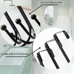 GENERIC Thanksgiving Decoration Hanging Solution Easy Installation Metal Double Layer Hook For Christmas Wreaths Clothes More No Door Damage Front Black 3pcs -Department 56 Shop 510cGy7BBTL