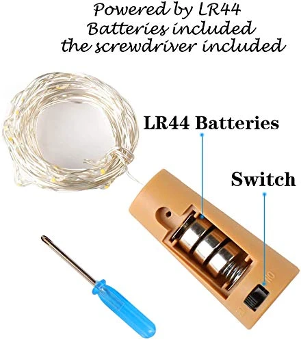 Ehome Wine Bottle Lights With Cork, 12 Pack 20LED Fairy String Lights Battery Operated, 7.2ft Silver Copper Wire Cork Lights For Liquor Bottles Party Christmas Decoration Halloween Wedding - White 2 Ehome Wine Bottle Lights With Cork, 12 Pack 20LED Fairy String Lights Battery Operated, 7.2ft Silver Copper Wire Cork Lights For Liquor Bottles Party Christmas Decoration Halloween Wedding - White - Image 2