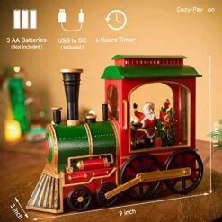 Christmas Musical Snow Globe Lantern, Santa In Musical Train Spinning Water Lamp With 6H Timer, Festival Ornament Gifts For Family, Kids 9 Christmas Musical Snow Globe Lantern, Santa In Musical Train Spinning Water Lamp With 6H Timer, Festival Ornament Gifts For Family, Kids -Department 56 Shop 510r42ukr2L