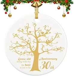 50 Years Anniversary Ornament, 2023 Christmas Hanging Ornament, 50th Years Couple Gifts For Wedding Anniversary, 50thHusband&Wife Married Decoration, 2023 Couple Christmas Ceramic Ornament With Ribbon -Department 56 Shop 5111DQlX86L. AC 1