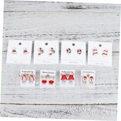 BioNyt 16 Pairs Christmas Fringe Drop Dangle Hook Christmas Party Favor Christmas Ear Jewelry Christmas Dangler Christmas Elk (Color : As Shownx3pcs, Size : 12X10cmx3pcs) -Department 56 Shop 5111SPy5O5L