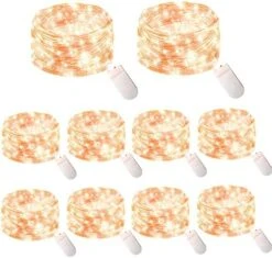 10 Pack Pastel Fairy Lights Battery Operated String Lights With 30 LEDs 10Feet/3M Silver Wire Starry Light For Party Christmas Costume Wedding Easter Table Decor(Rainbow) -Department 56 Shop 511MvifPEPL. AC