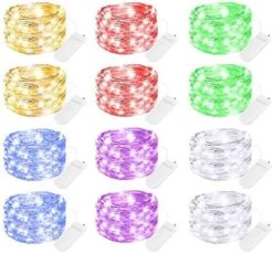 Brightown 12 Pack Led Fairy Lights Battery Operated String Lights Waterproof Silver Wire 7 Feet 20 Led Firefly Starry Moon Lights For DIY Wedding Party Bedroom Patio Christmas -Department 56 Shop 511PDAtvUxL. AC