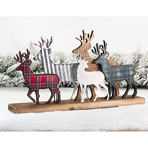 Glitzhome Christmas Centerpiece Table Decoration 18 Inches Galvanized Metal Christmas Reindeer Decor Farmhouse Galvanized Wood Deer Decor Rustic Christmas Decor For Table Mantle Fireplace Xmas Decor 5 Glitzhome Christmas Centerpiece Table Decoration 18 Inches Galvanized Metal Christmas Reindeer Decor Farmhouse Galvanized Wood Deer Decor Rustic Christmas Decor For Table Mantle Fireplace Xmas Decor - Image 5