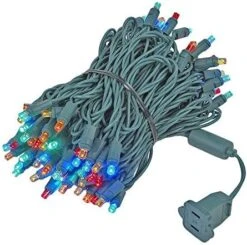 Novelty Lights Red/Green LED Christmas String Lights - UL Listed Indoor/Outdoor Light Set W/ 100 Mini Bulbs For Christmas Tree, Patio, Wedding Decor - (Green Wire, 34' Long) -Department 56 Shop 512D2Br27VL. AC