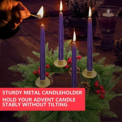 Rocinha Christmas Advent Wreath Candle Holder, Red Berry Advent Candle Holder Centerpiece - Advent Decorations Gift For Holiday Tradition 5 Rocinha Christmas Advent Wreath Candle Holder, Red Berry Advent Candle Holder Centerpiece - Advent Decorations Gift For Holiday Tradition - Image 5