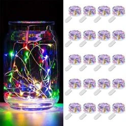 MUMUXI LED Fairy Lights Battery Operated String Lights [20 Pack], 3.3ft 20 Mini Fairy Lights Battery Powered Party Wedding Centerpiece Decorations Crafts Mason Jar Lights Firefly Lights, Warm White -Department 56 Shop 512habeaJmL. AC