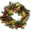 Red Co. 22” Light-Up Christmas Wreath With Red & Gold Ornaments, Battery-Operated LED Lights With Timer 19 Red Co. 22” Light-Up Christmas Wreath With Red & Gold Ornaments, Battery-Operated LED Lights With Timer -Department 56 Shop 512kRpPVYUL
