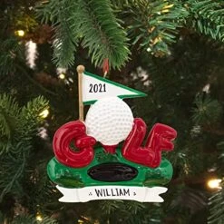 UniqXmas Personalized Golf Christmas Ornament 2023 - Free Customization | 18th Hole, Hole-in-One With Ball And Flag Decoration For Xmas Tree - Golfer Golf Player Gift | Custom Unique Keepsake -Department 56 Shop 512lvhLH91L