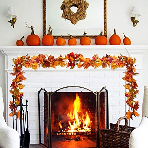 Lvydec 2 Pack Fall Maple Garland - 5.9ft/Piece Artificial Fall Foliage Garland Colorful Autumn Decor For Home Wedding Party (Mixed Color) 4 Lvydec 2 Pack Fall Maple Garland - 5.9ft/Piece Artificial Fall Foliage Garland Colorful Autumn Decor For Home Wedding Party (Mixed Color) - Image 4