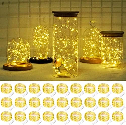 SmilingTown Starry Fairy String Lights 24 Pack 20 LED/Strand 7.2ft Firefly Copper Wire Lights Battery Powered Lights For Wedding Party Table Centerpiece Halloween Christmas Decorations (Cool White) 11 SmilingTown Starry Fairy String Lights 24 Pack 20 LED/Strand 7.2ft Firefly Copper Wire Lights Battery Powered Lights For Wedding Party Table Centerpiece Halloween Christmas Decorations (Cool White) - Image 11