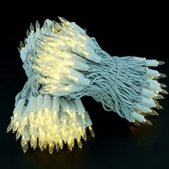 YULETIME Warm White LED Christmas Lights With White Wire, 66 Feet 200 Count UL Certified Commercial Grade LED Holiday String Light Set (Warm White - White Wire) -Department 56 Shop 512qfXBp4PL