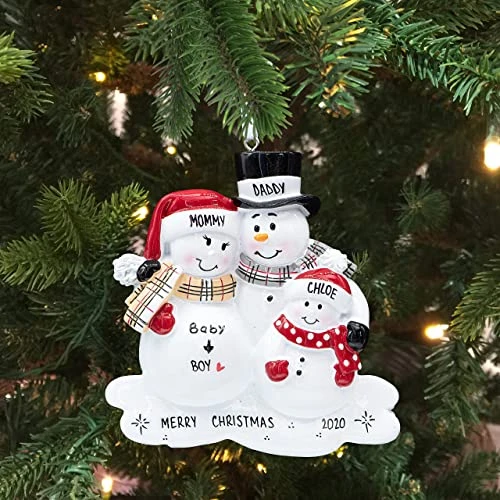 UniqXmas Personalized Pregnant Soon To Be Family Of 4 Christmas Ornament 2023 | We Are Expecting, Baby On The Way, 2nd Pregnancy Announcement | Bump’s First Xmas Keepsake Snowmen | Custom Name & Year 4 UniqXmas Personalized Pregnant Soon To Be Family Of 4 Christmas Ornament 2023 | We Are Expecting, Baby On The Way, 2nd Pregnancy Announcement | Bump’s First Xmas Keepsake Snowmen | Custom Name & Year - Image 4