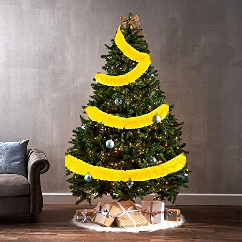 50 Feet Christmas Foil Fringe Garland Metallic Tassle Banner Wall Hanging Tinsel Streamers Backdrop For Parade Floats, Wedding, Birthday, Halloween, Xmas Tree Party Decorations(2" X 50', Yellow) 3 50 Feet Christmas Foil Fringe Garland Metallic Tassle Banner Wall Hanging Tinsel Streamers Backdrop For Parade Floats, Wedding, Birthday, Halloween, Xmas Tree Party Decorations(2" X 50', Yellow) - Image 3