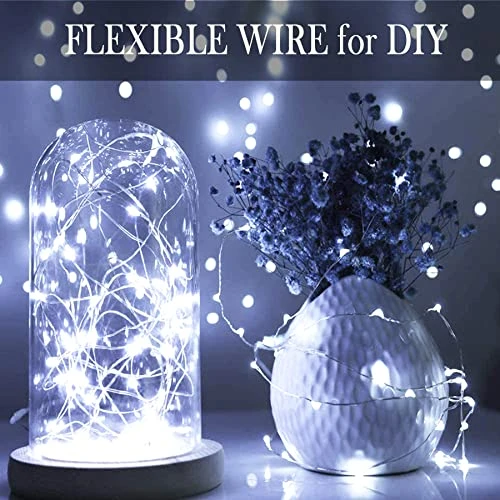 SmilingTown Starry Fairy String Lights 24 Pack 20 LED/Strand 7.2ft Firefly Copper Wire Lights Battery Powered Lights For Wedding Party Table Centerpiece Halloween Christmas Decorations (Cool White) 3 SmilingTown Starry Fairy String Lights 24 Pack 20 LED/Strand 7.2ft Firefly Copper Wire Lights Battery Powered Lights For Wedding Party Table Centerpiece Halloween Christmas Decorations (Cool White) - Image 3