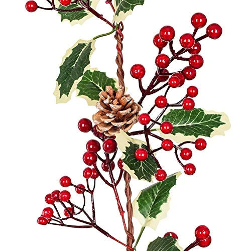 DearHouse 7FT Red Berry Christmas Garland With Pine Cone Garland Artificail Garland Indoor Outdoor Garden Gate Home Decoration For Winter Holiday New Year Decor 4 DearHouse 7FT Red Berry Christmas Garland With Pine Cone Garland Artificail Garland Indoor Outdoor Garden Gate Home Decoration For Winter Holiday New Year Decor - Image 4