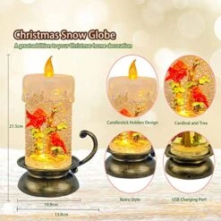 Christmas Musical Snow Globes Lighted Snow Globe Lantern Christmas Water Lantern Swirling Glitter Candle Cardinal Interior 6H Timer 8 Songs USB AA Battery Operated Snowglobe Christmas Decoration Gifts -Department 56 Shop 513eMqw8fcL